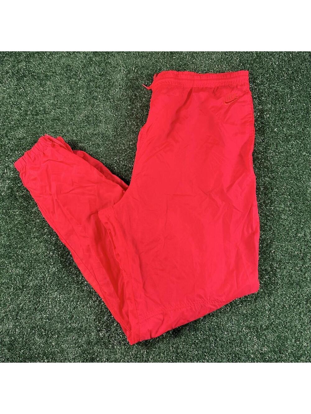 Vintage 1980s retro Nike red nylon track Mc hammer pants puffy windbreaker XL